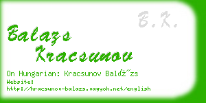 balazs kracsunov business card